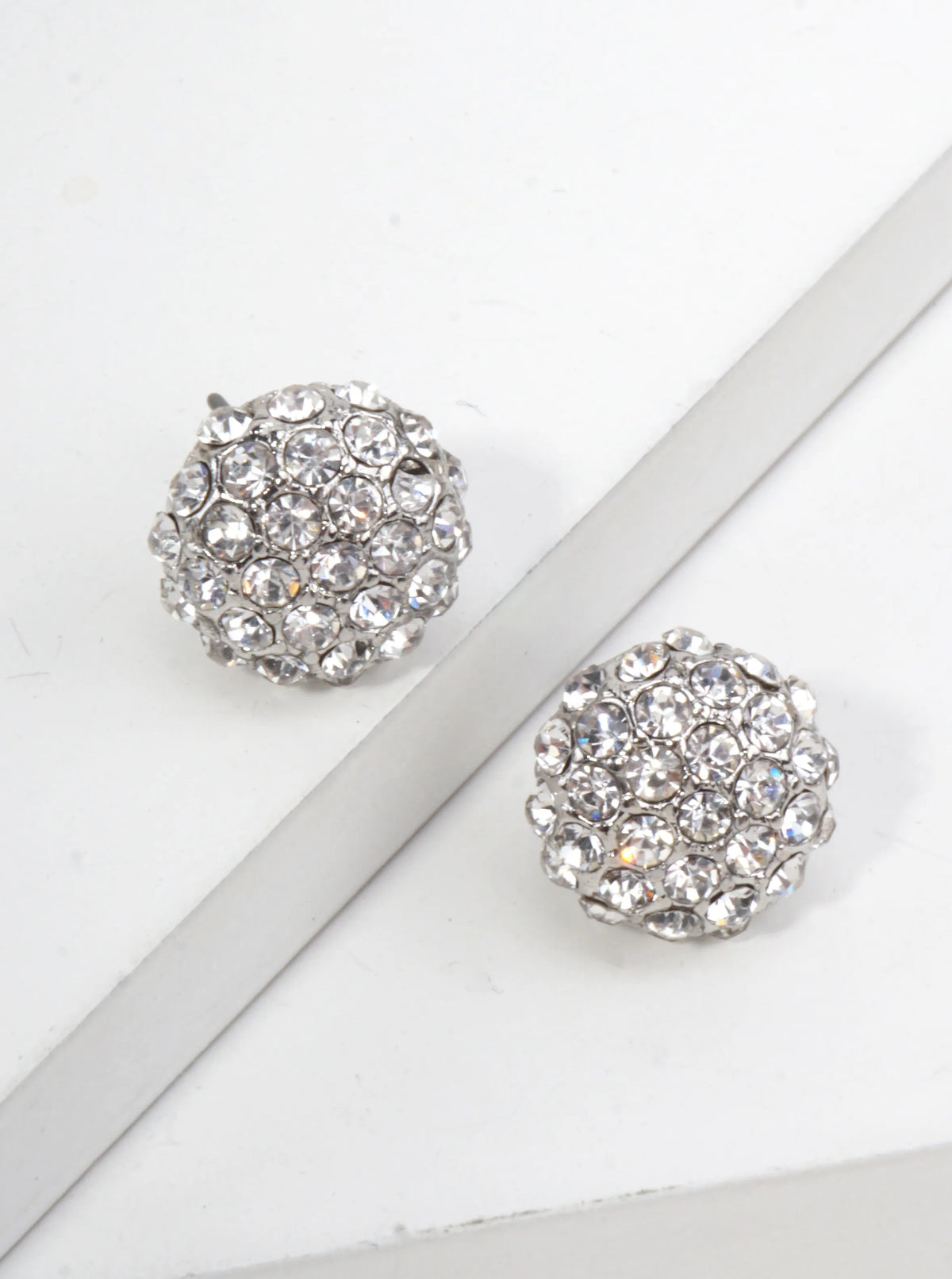 Pavé Crystal Round Stud Earrings