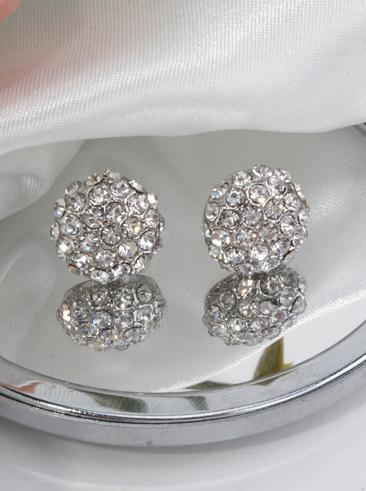 Pavé Crystal Round Stud Earrings