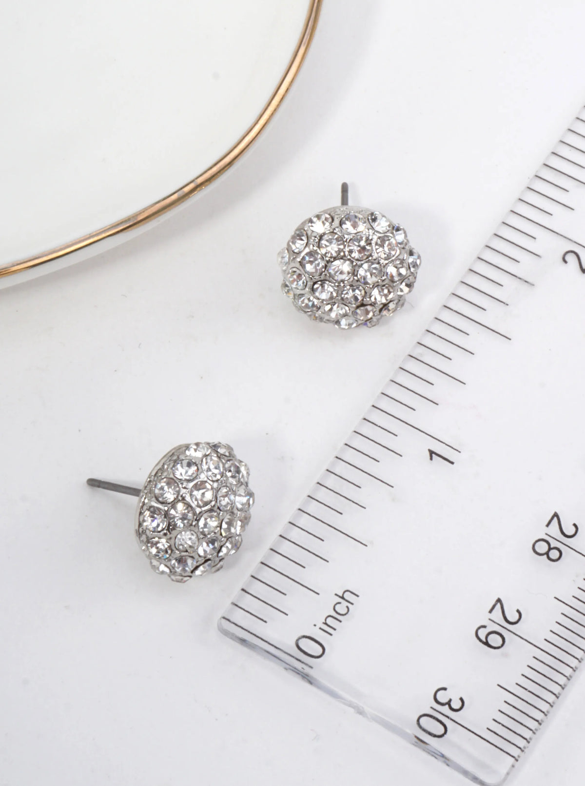 Pavé Crystal Round Stud Earrings