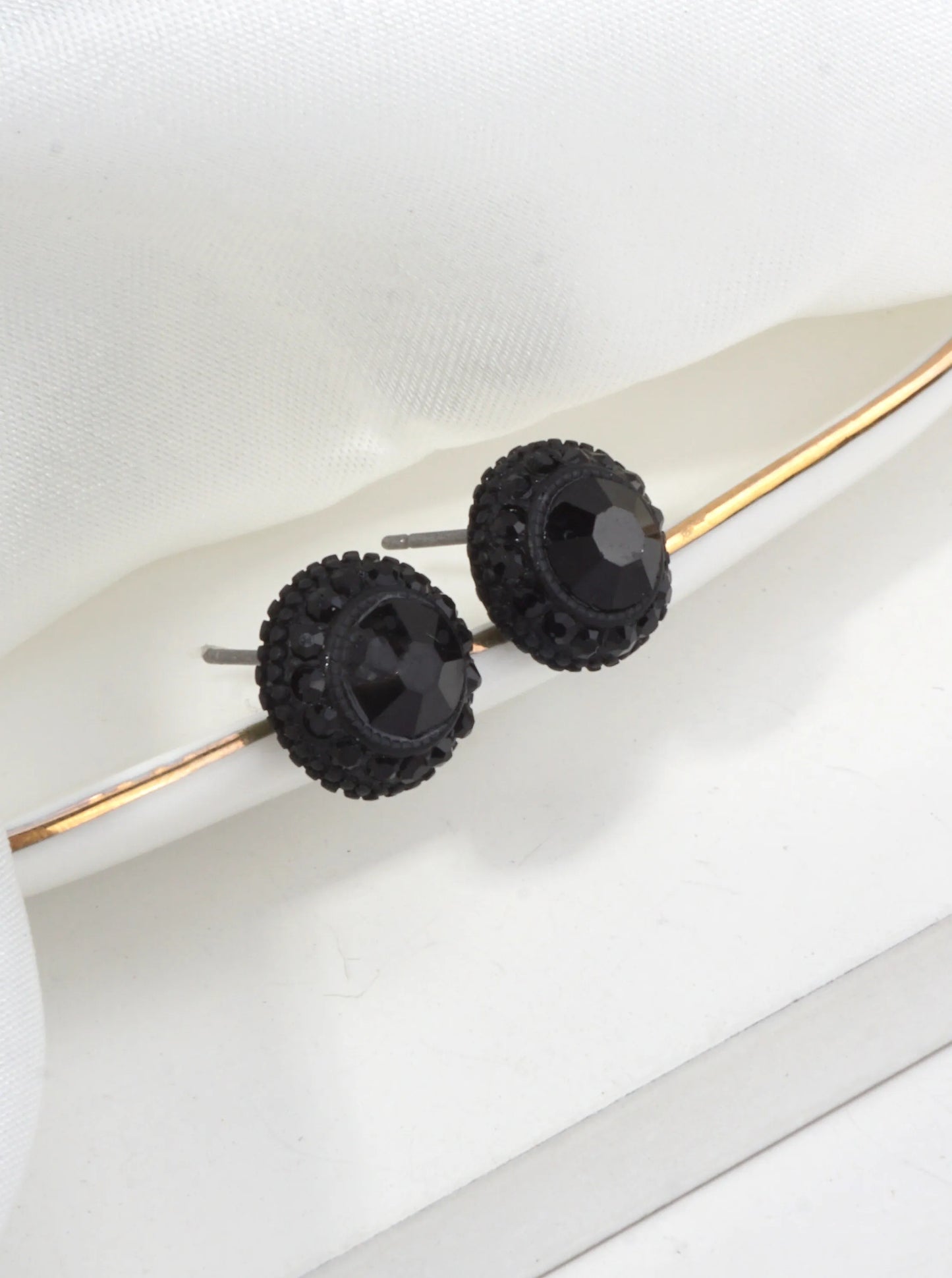 Modern Pave Crystal Stud Earrings