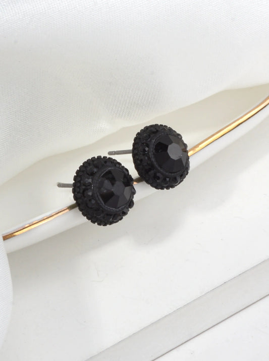 Modern Pave Crystal Stud Earrings