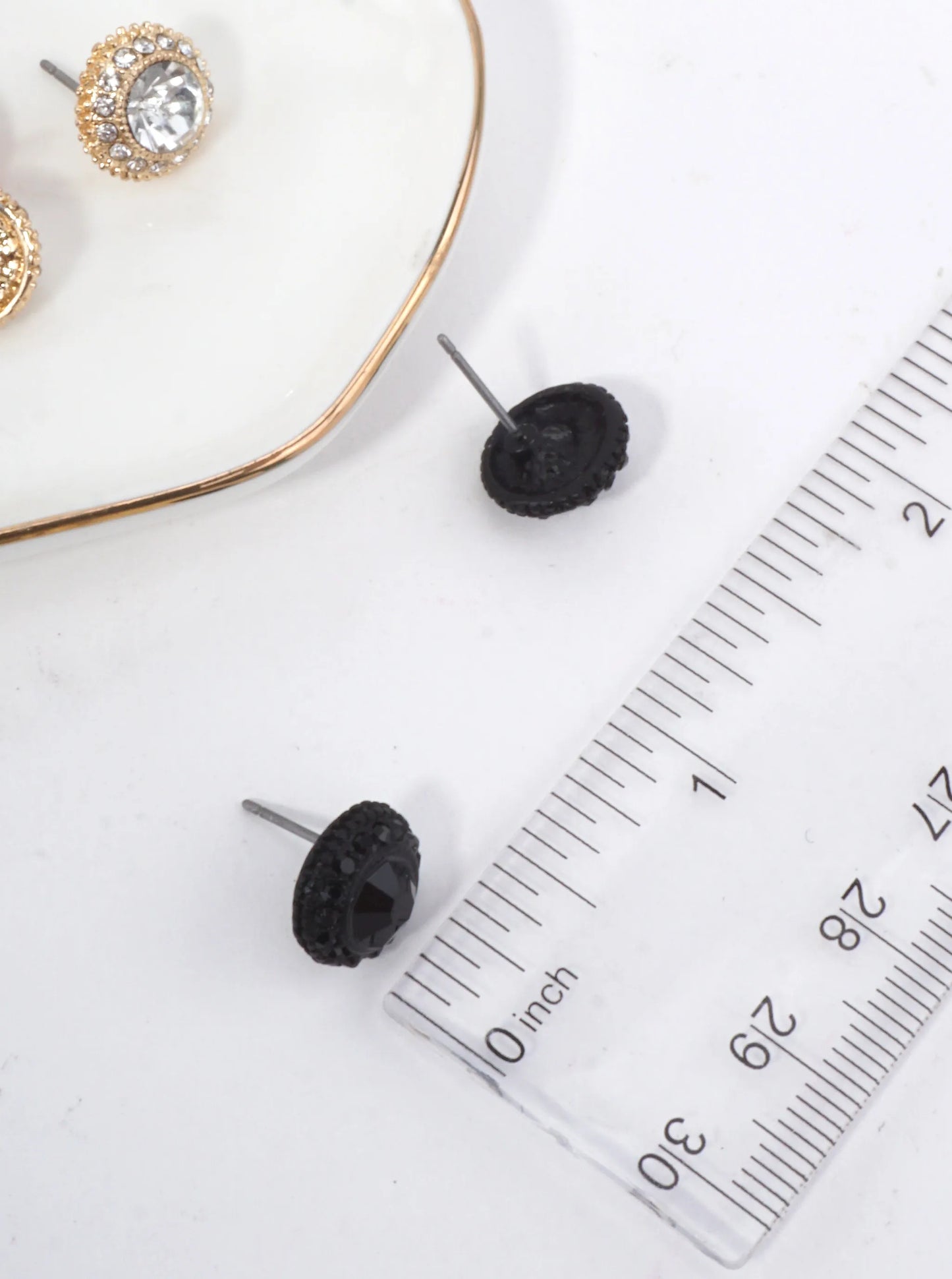 Modern Pave Crystal Stud Earrings