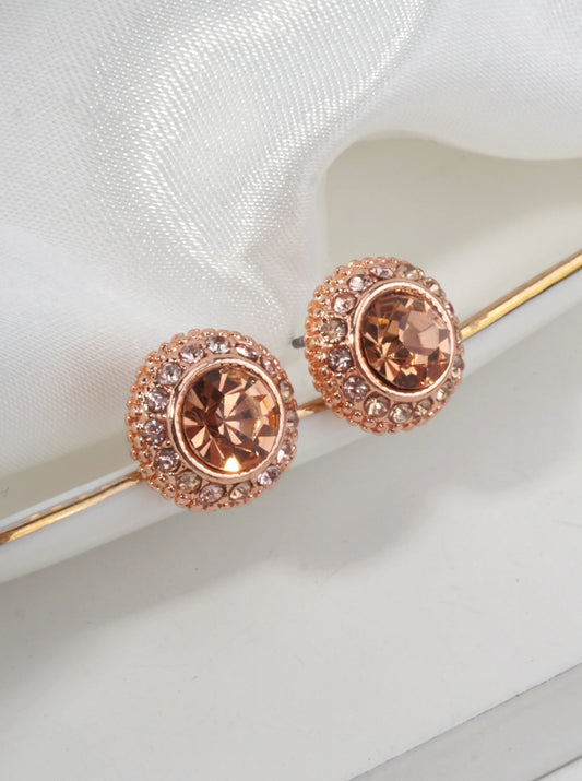 Modern Pave Crystal Stud Earrings
