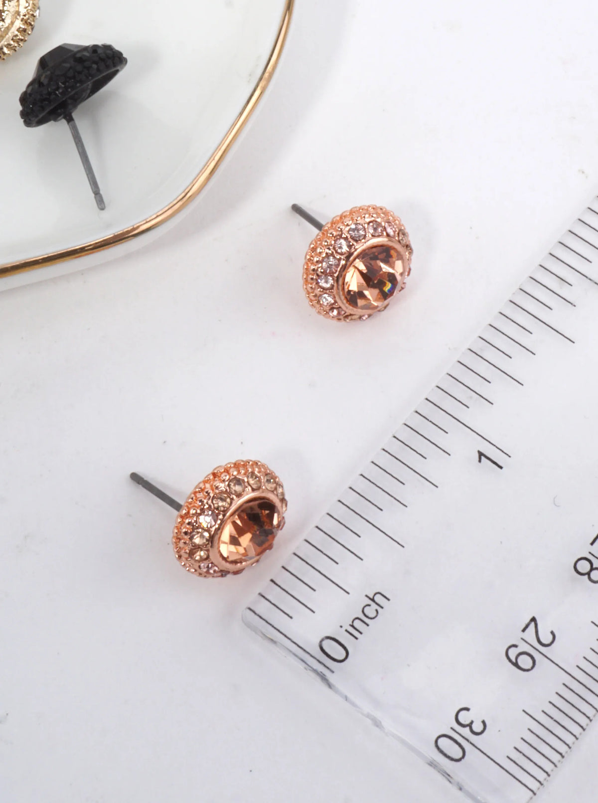 Modern Pave Crystal Stud Earrings