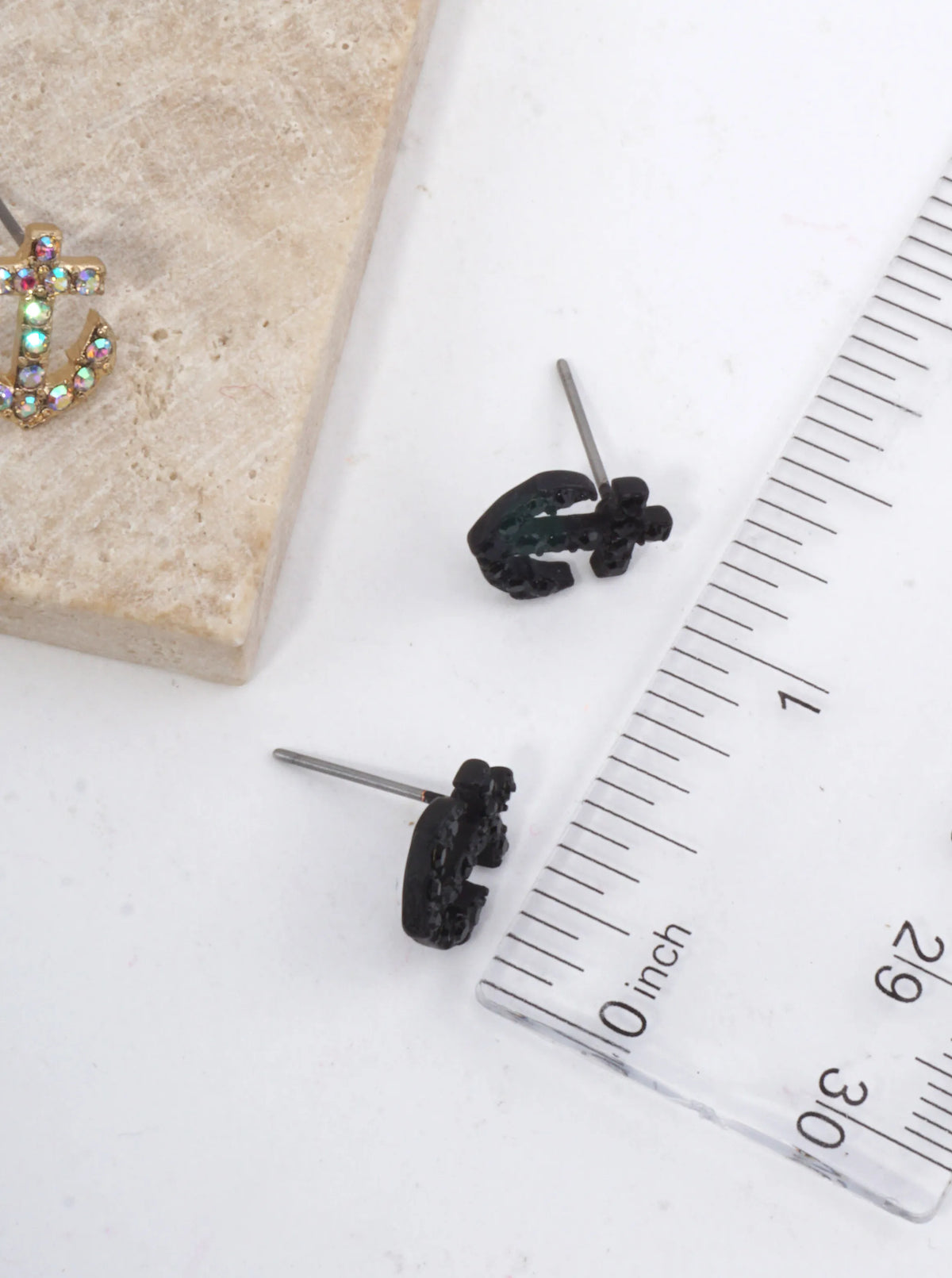 Crystal Anchor Stud Earrings