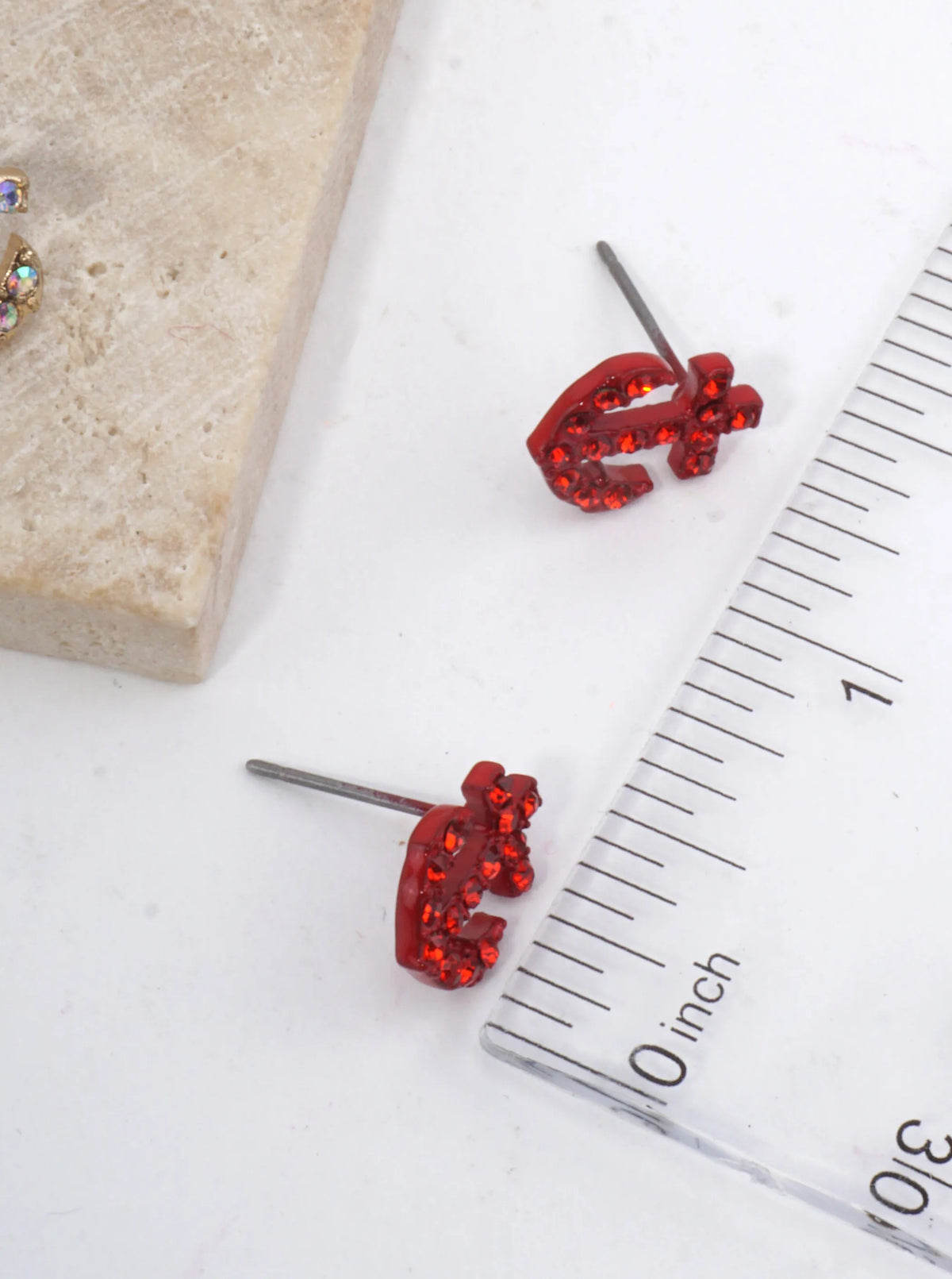 Crystal Anchor Stud Earrings