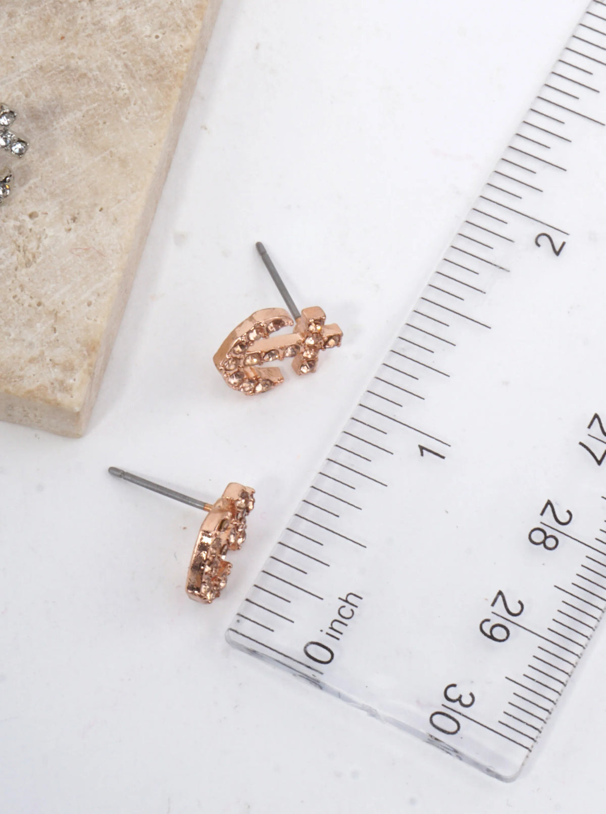 Crystal Anchor Stud Earrings