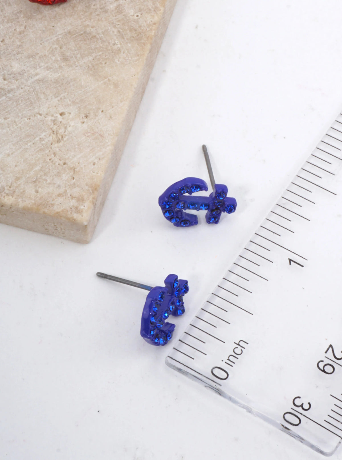 Crystal Anchor Stud Earrings