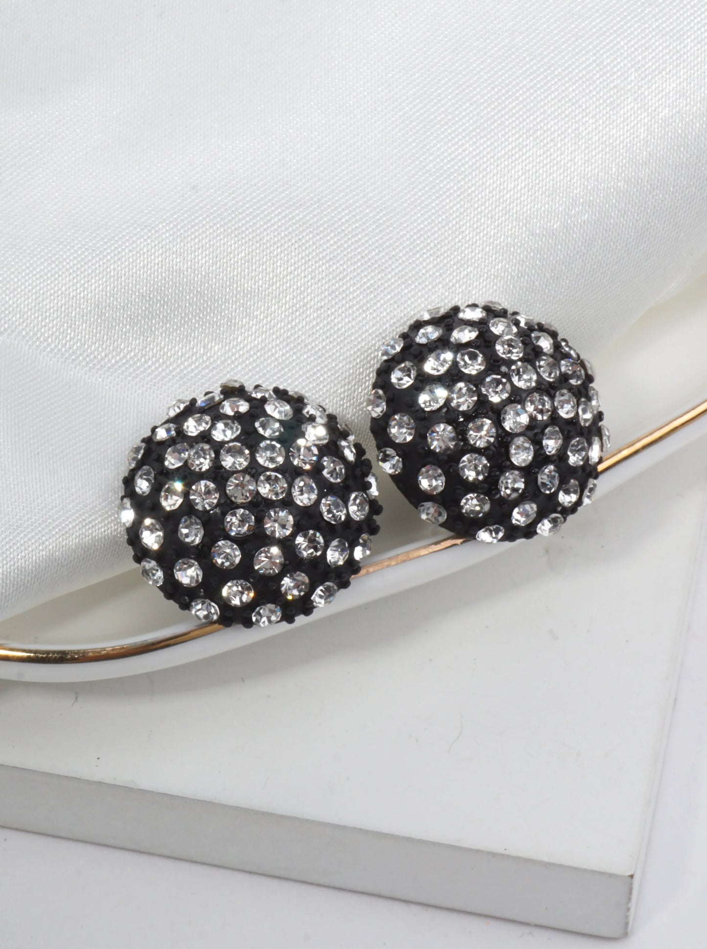 Dazzling Crystal Pave Stud Earrings