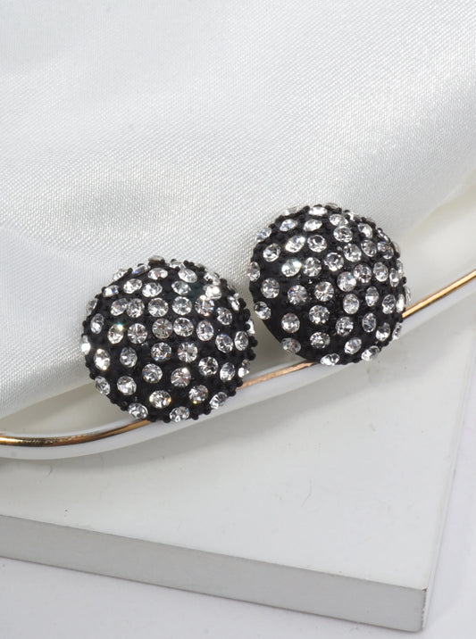 Dazzling Crystal Pave Stud Earrings