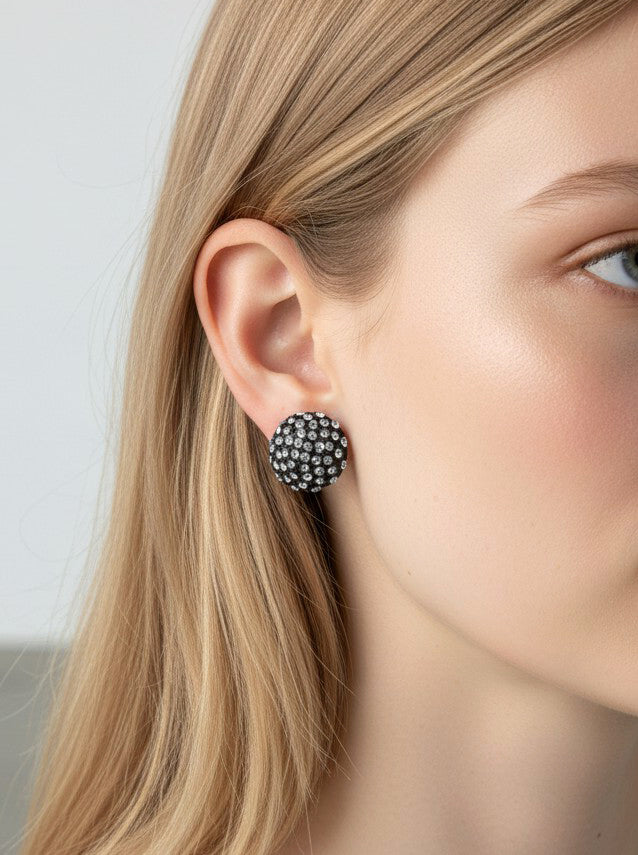 Dazzling Crystal Pave Stud Earrings