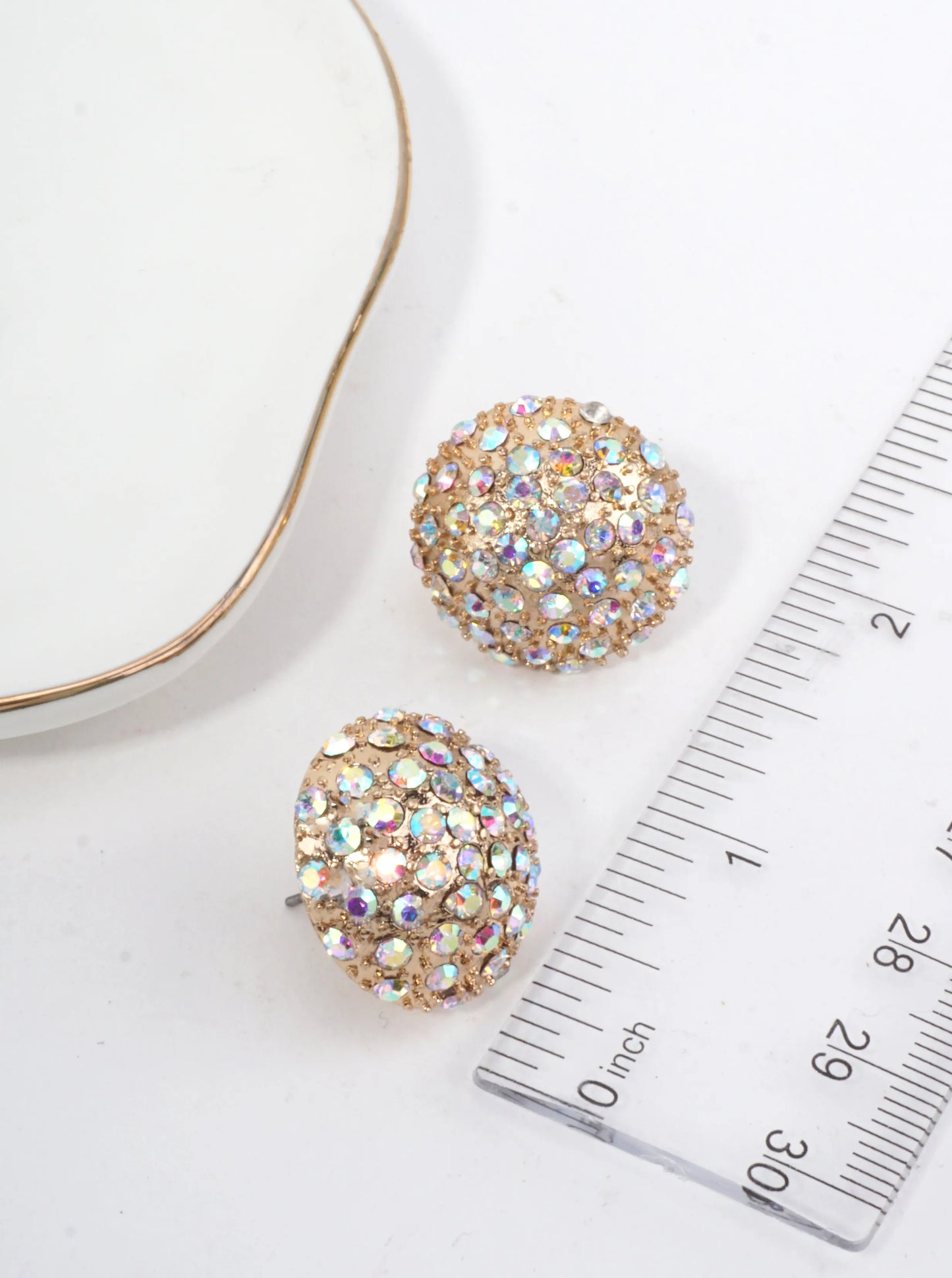 Dazzling Crystal Pave Stud Earrings