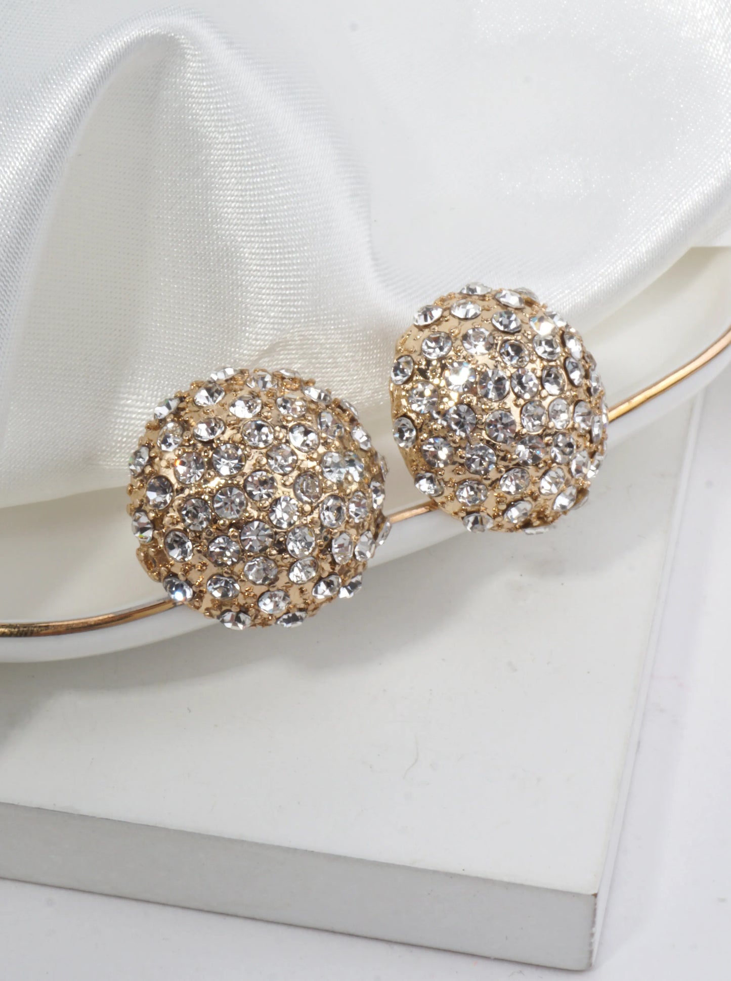 Dazzling Crystal Pave Stud Earrings