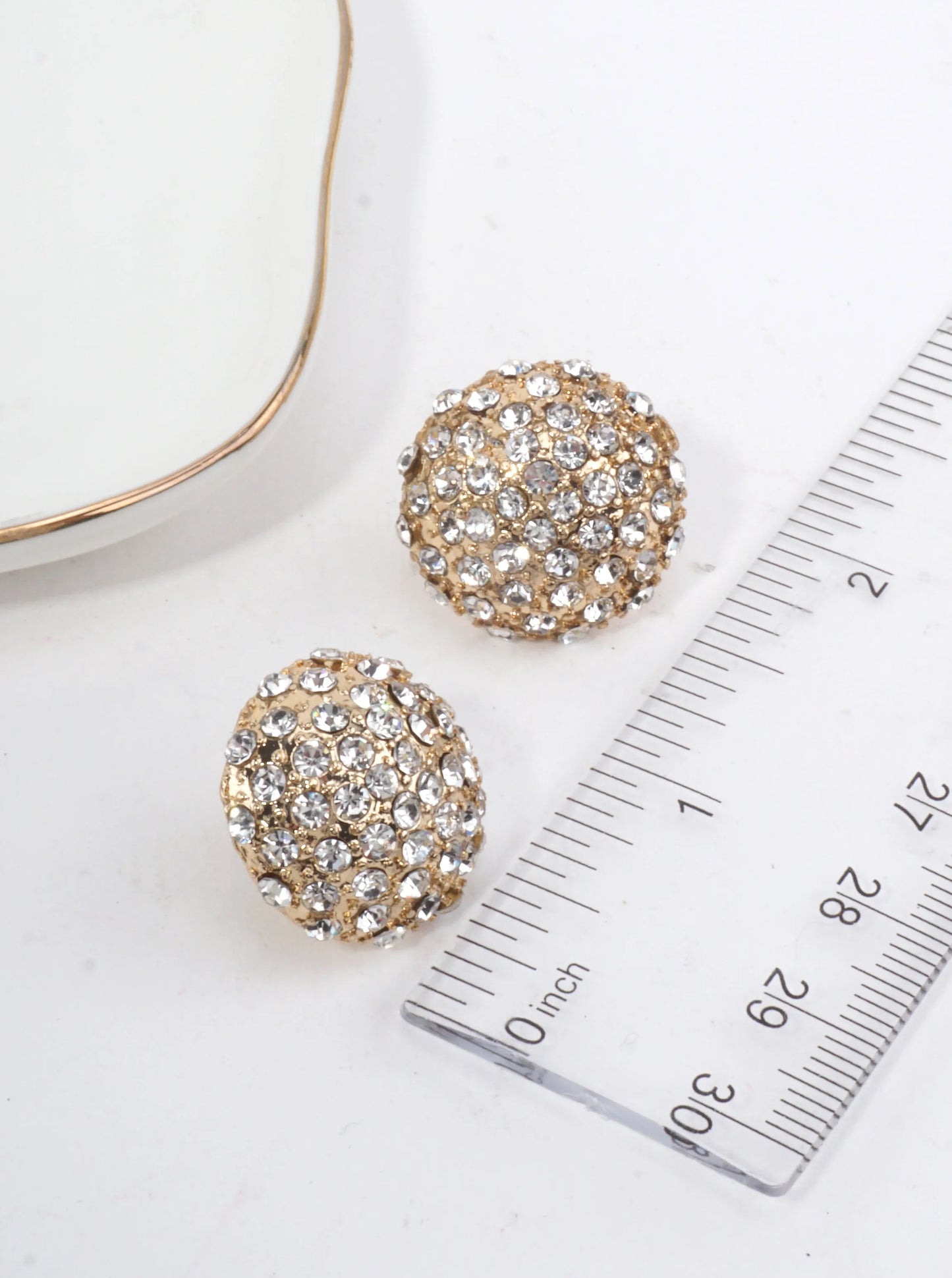 Dazzling Crystal Pave Stud Earrings