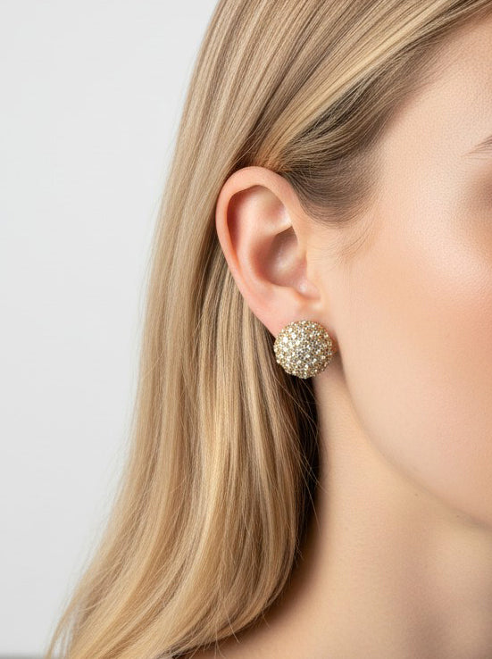 Dazzling Crystal Pave Stud Earrings