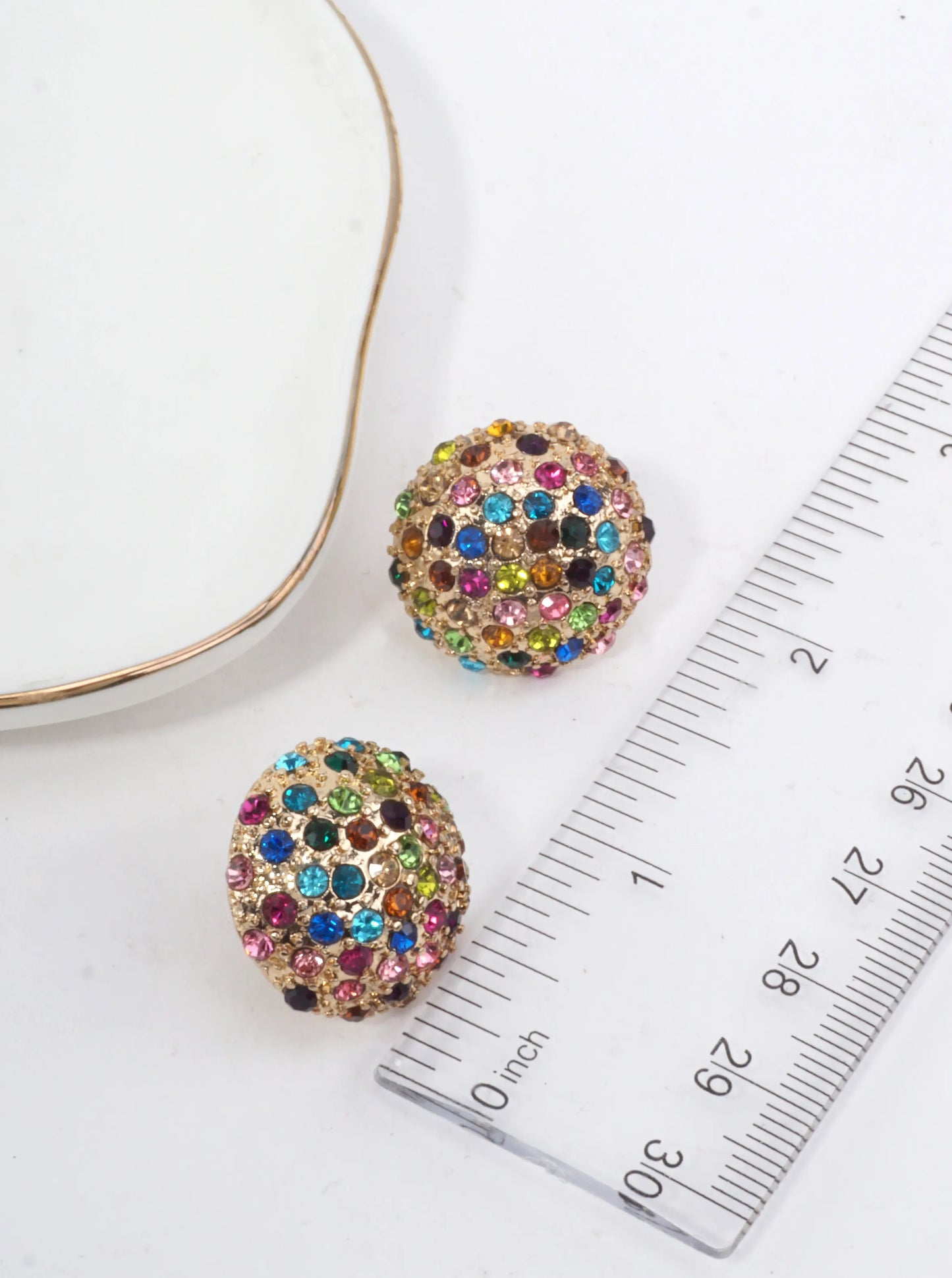 Dazzling Crystal Pave Stud Earrings