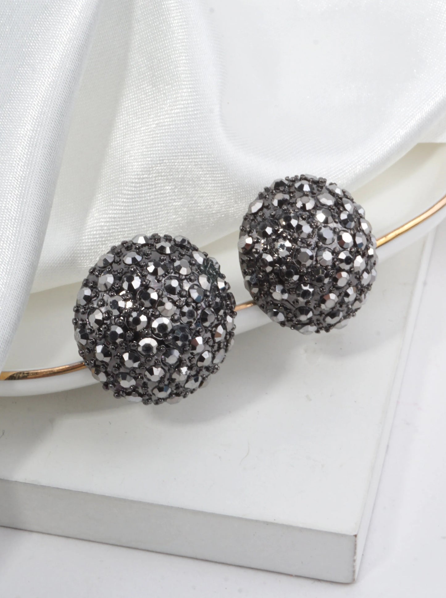 Dazzling Crystal Pave Stud Earrings