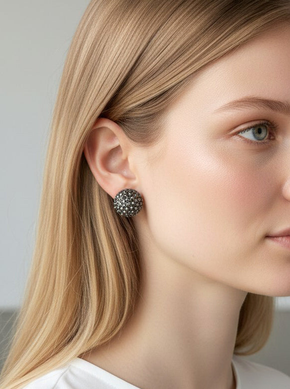 Dazzling Crystal Pave Stud Earrings