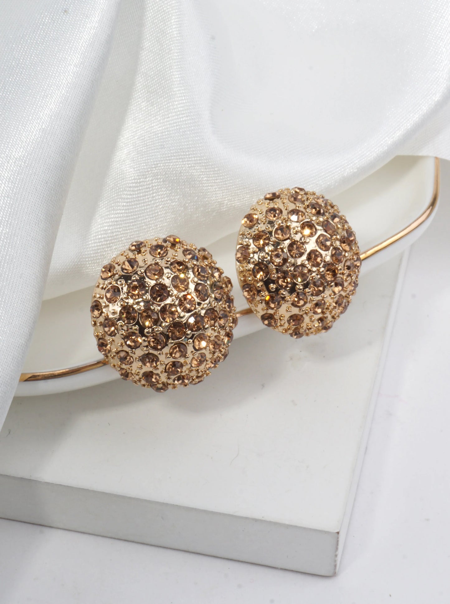 Dazzling Crystal Pave Stud Earrings