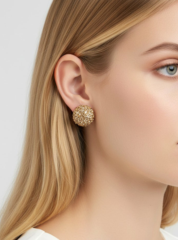 Dazzling Crystal Pave Stud Earrings