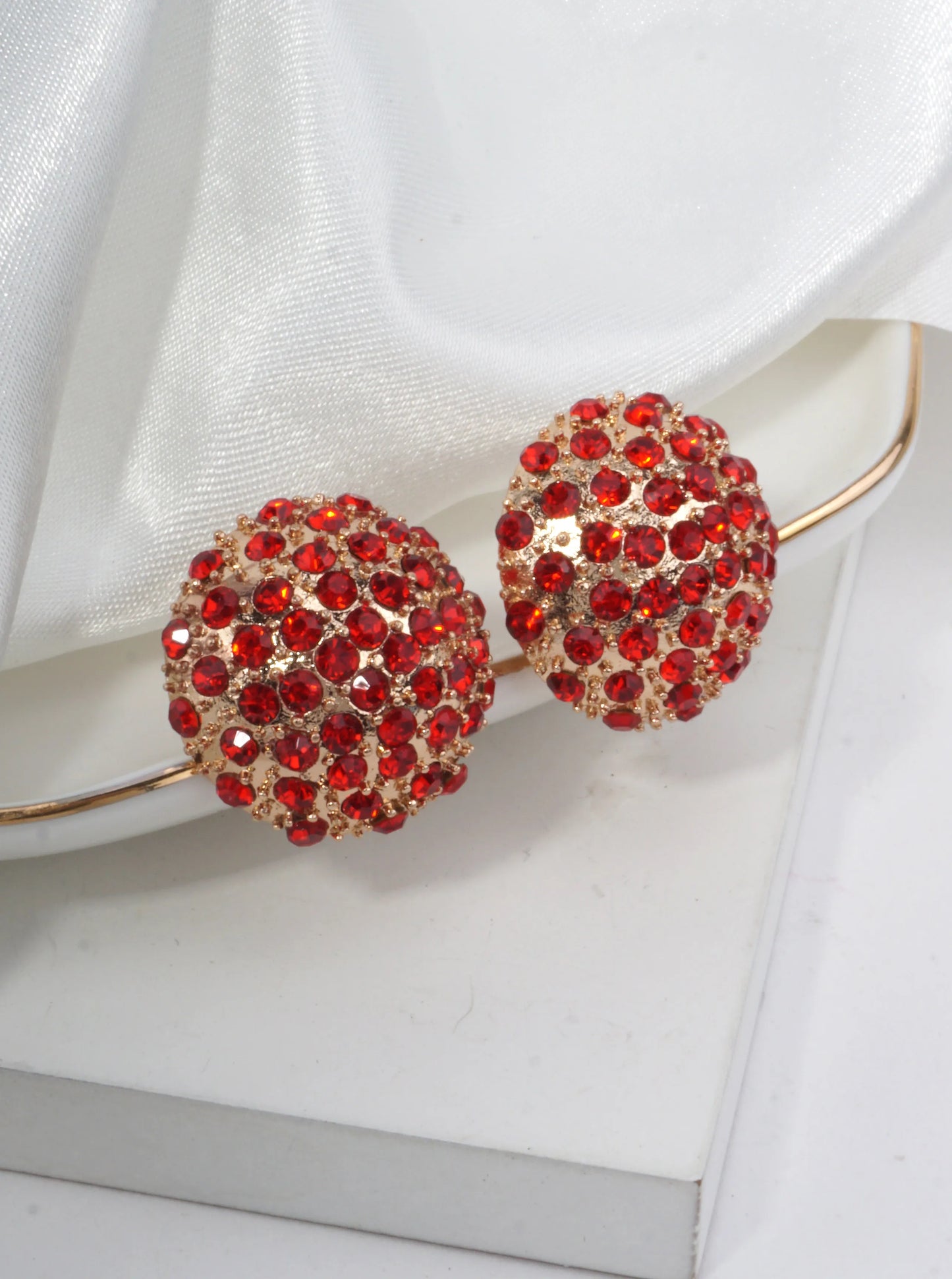 Dazzling Crystal Pave Stud Earrings