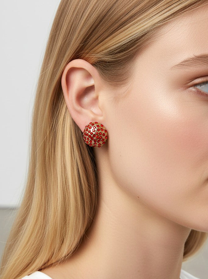 Dazzling Crystal Pave Stud Earrings