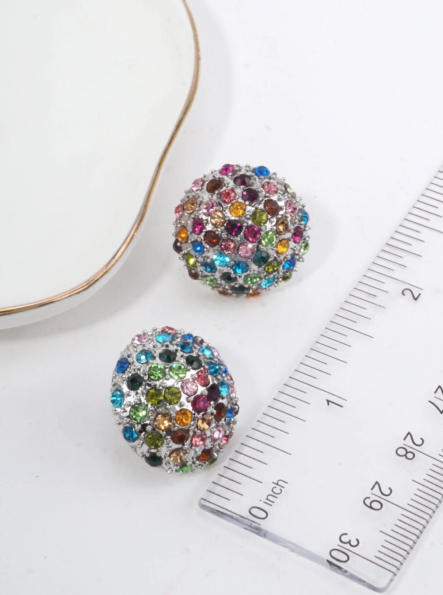 Dazzling Crystal Pave Stud Earrings