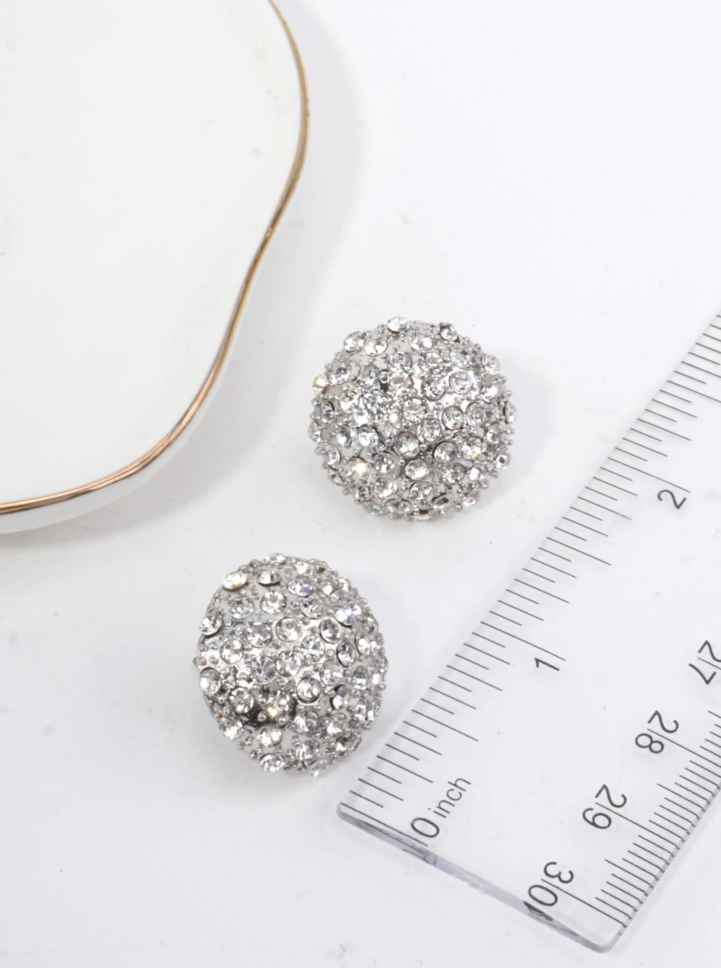Dazzling Crystal Pave Stud Earrings