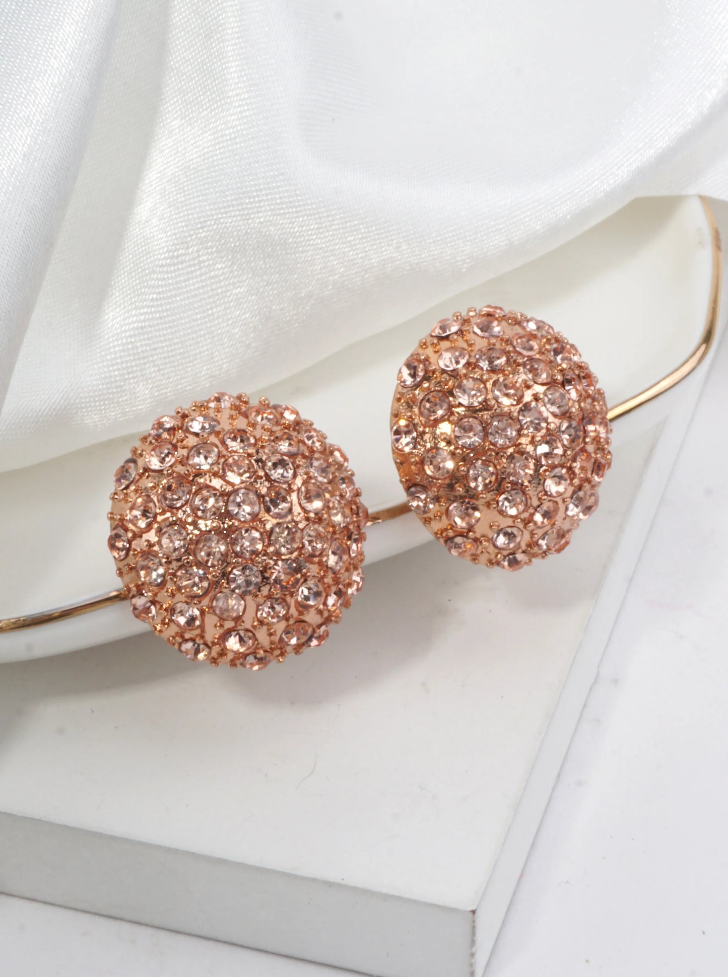 Dazzling Crystal Pave Stud Earrings