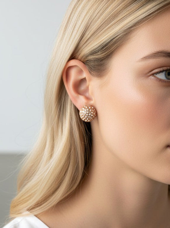 Dazzling Crystal Pave Stud Earrings