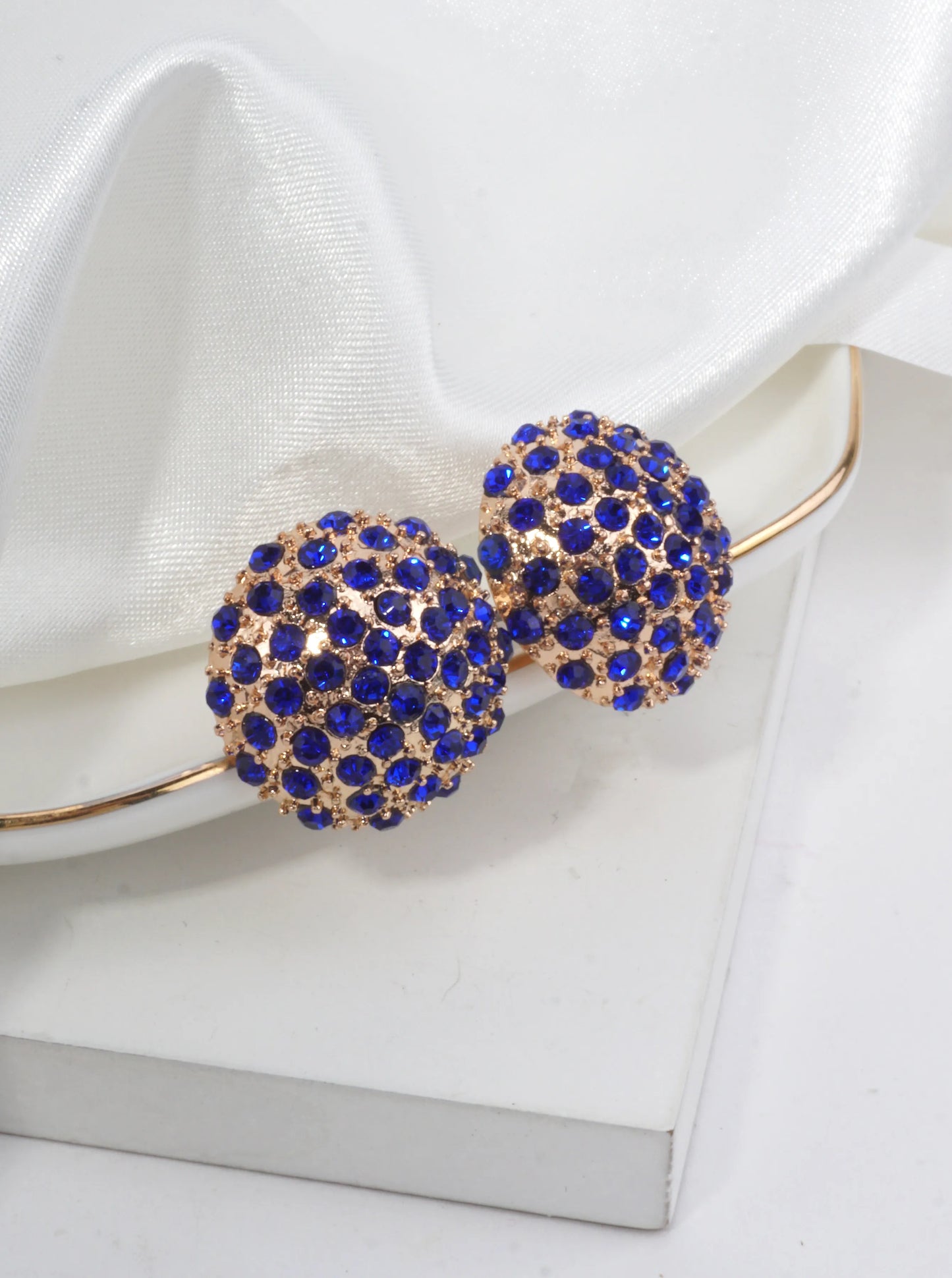 Dazzling Crystal Pave Stud Earrings