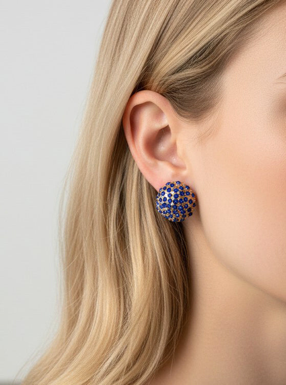 Dazzling Crystal Pave Stud Earrings