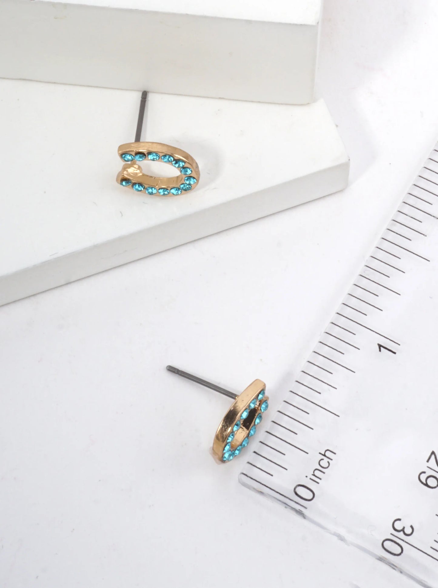 Horseshoe Crystal Pave Stud Earrings