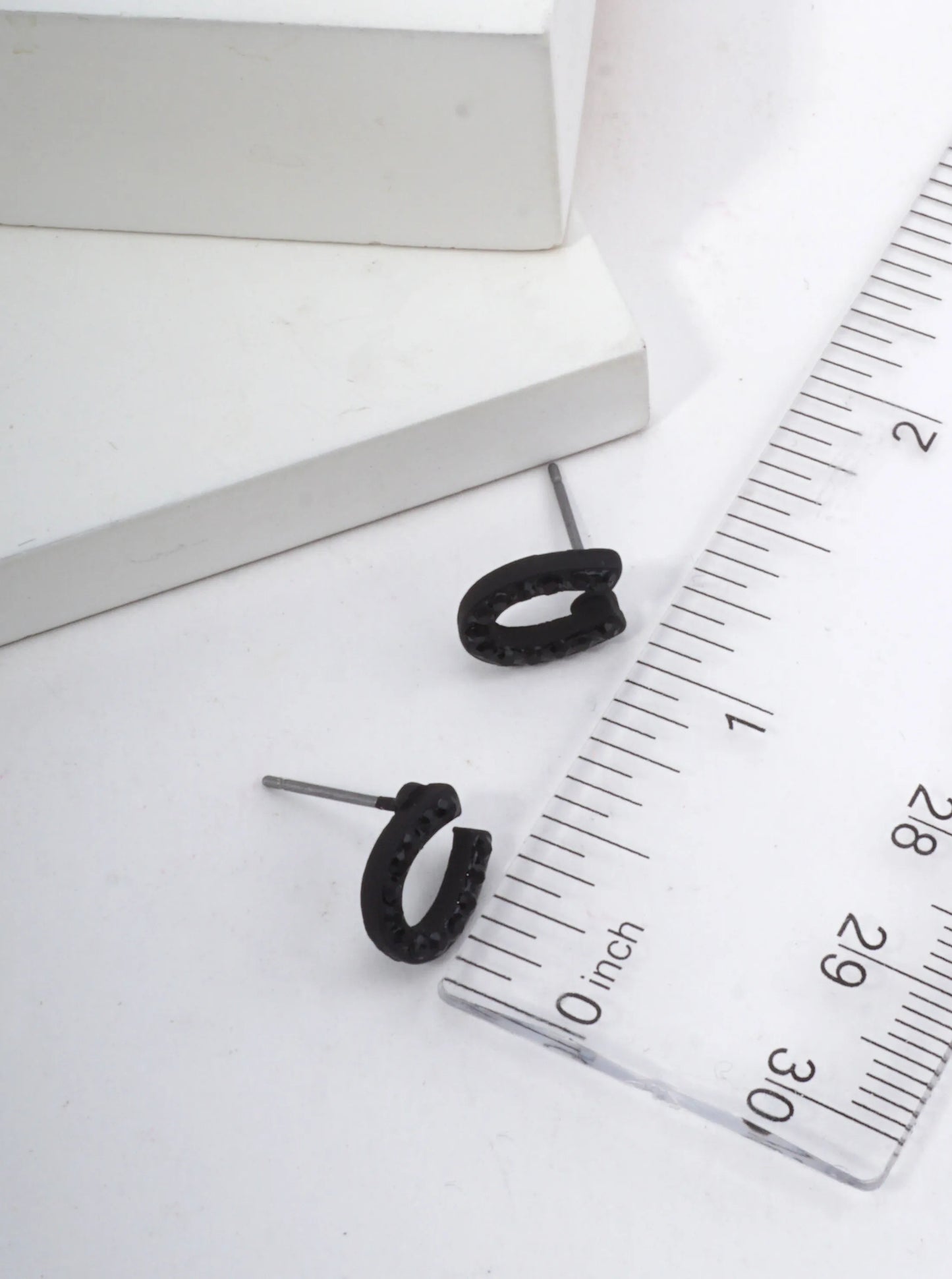 Horseshoe Crystal Pave Stud Earrings