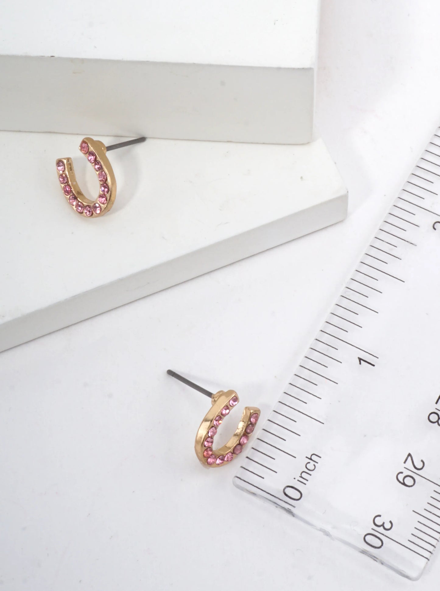 Horseshoe Crystal Pave Stud Earrings