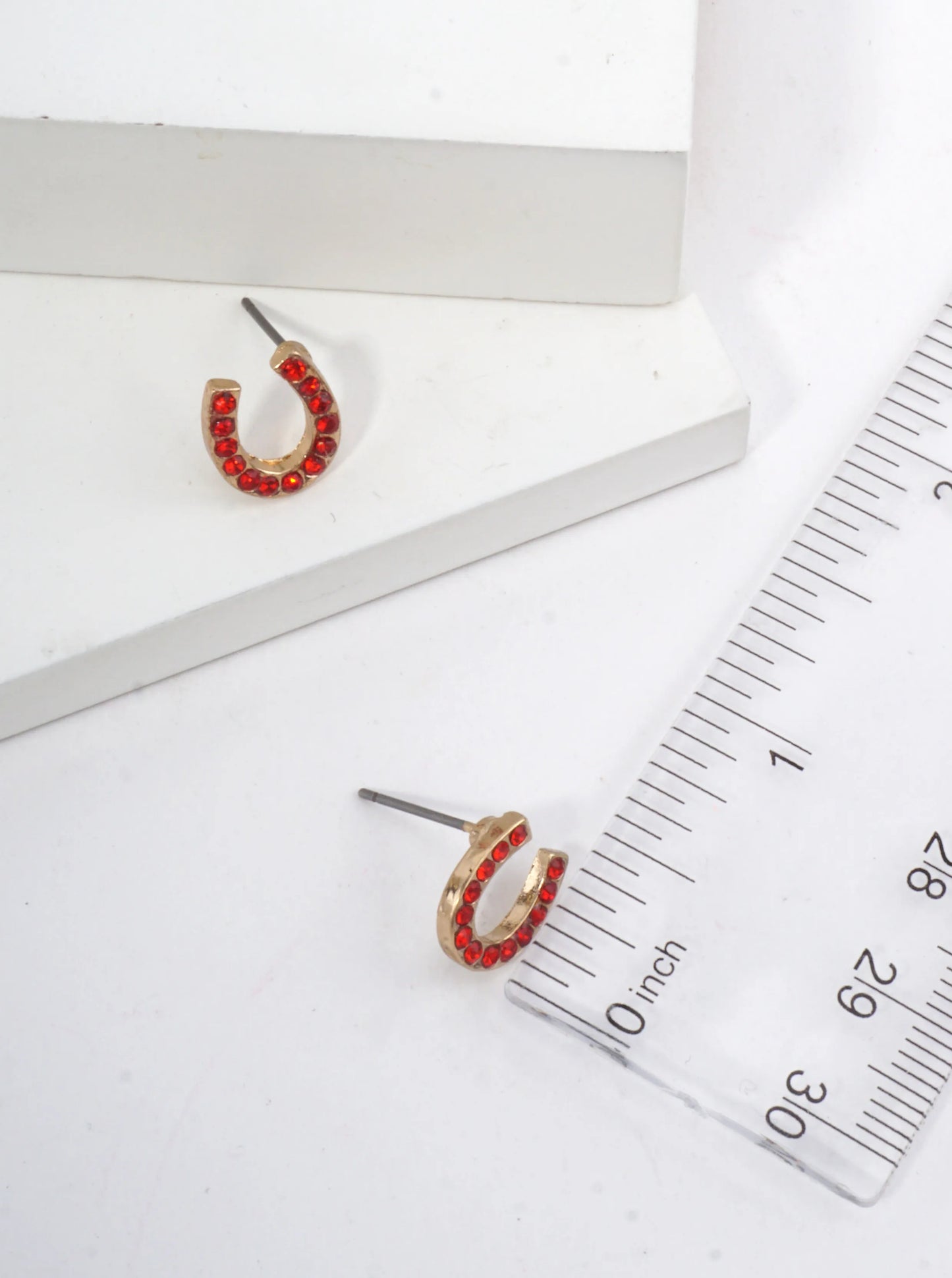 Horseshoe Crystal Pave Stud Earrings