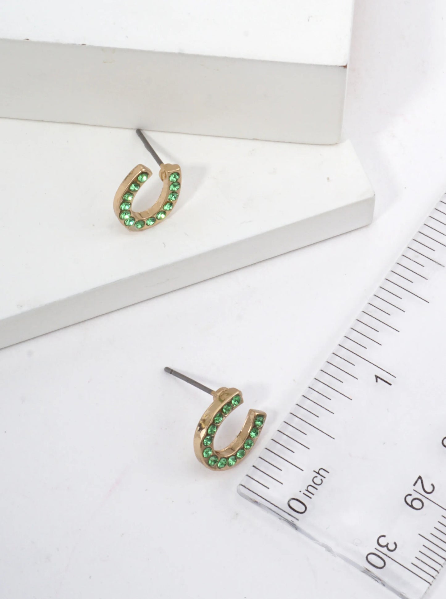 Horseshoe Crystal Pave Stud Earrings
