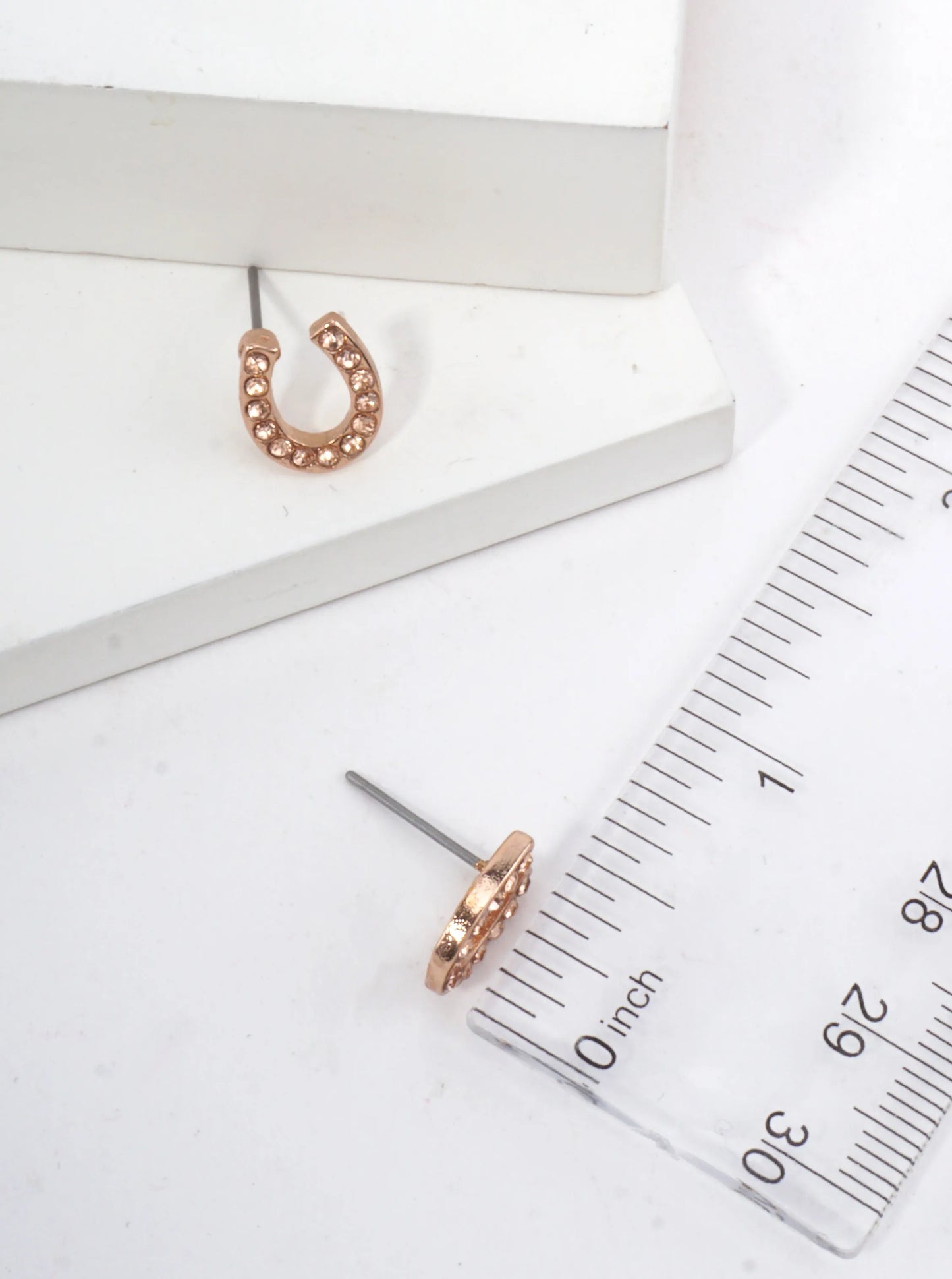 Horseshoe Crystal Pave Stud Earrings
