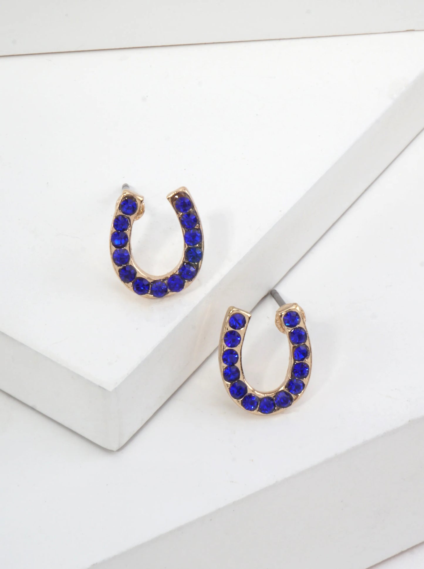 Horseshoe Crystal Pave Stud Earrings