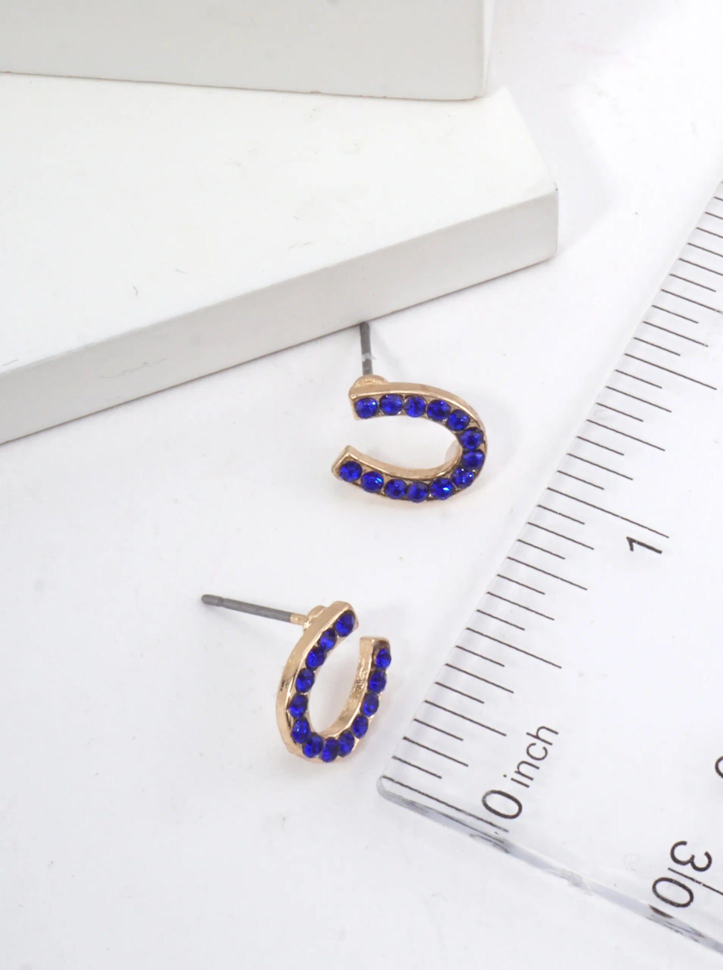 Horseshoe Crystal Pave Stud Earrings