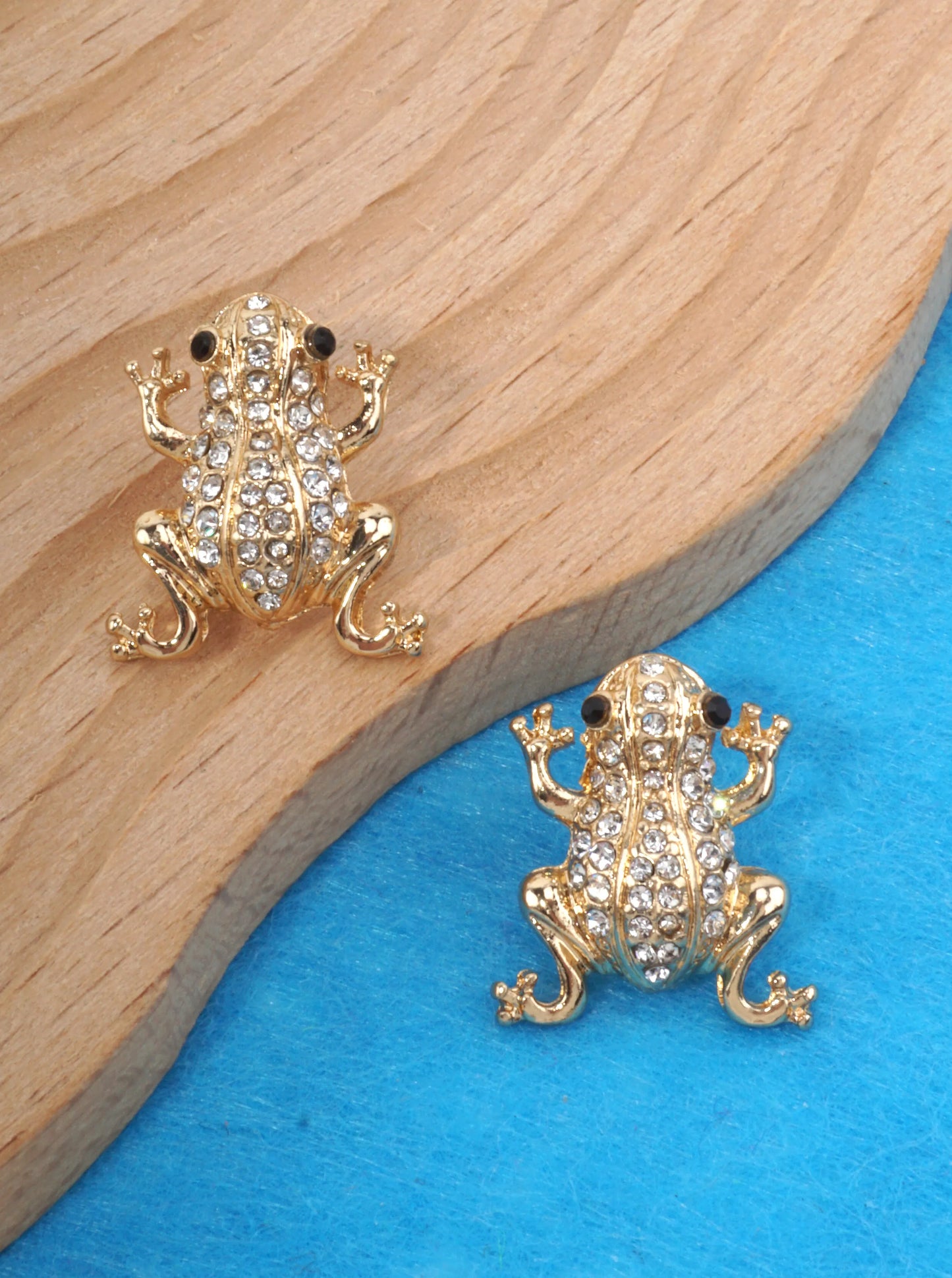 Crystal Frog Pave Stud Earrings