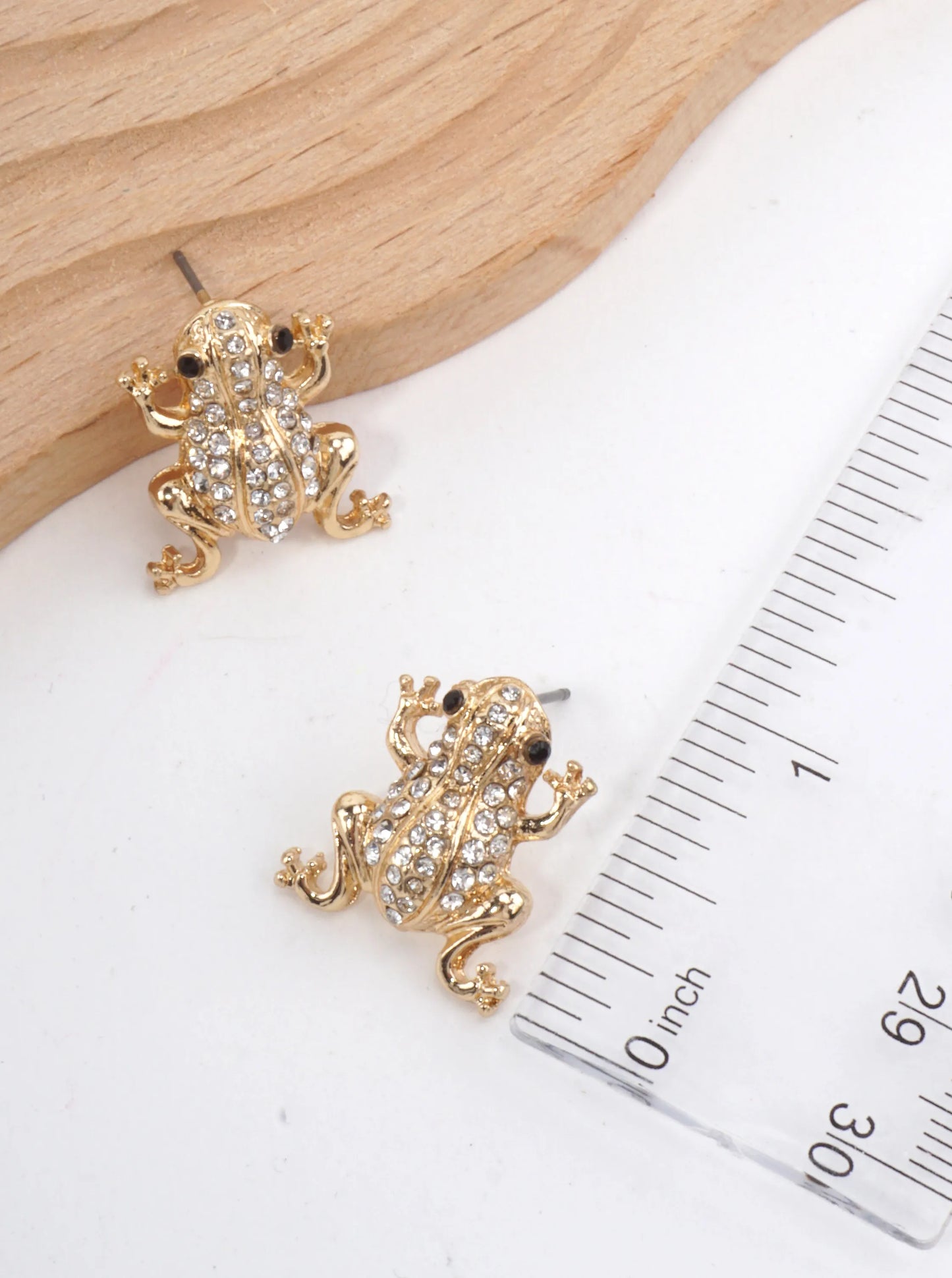 Crystal Frog Pave Stud Earrings