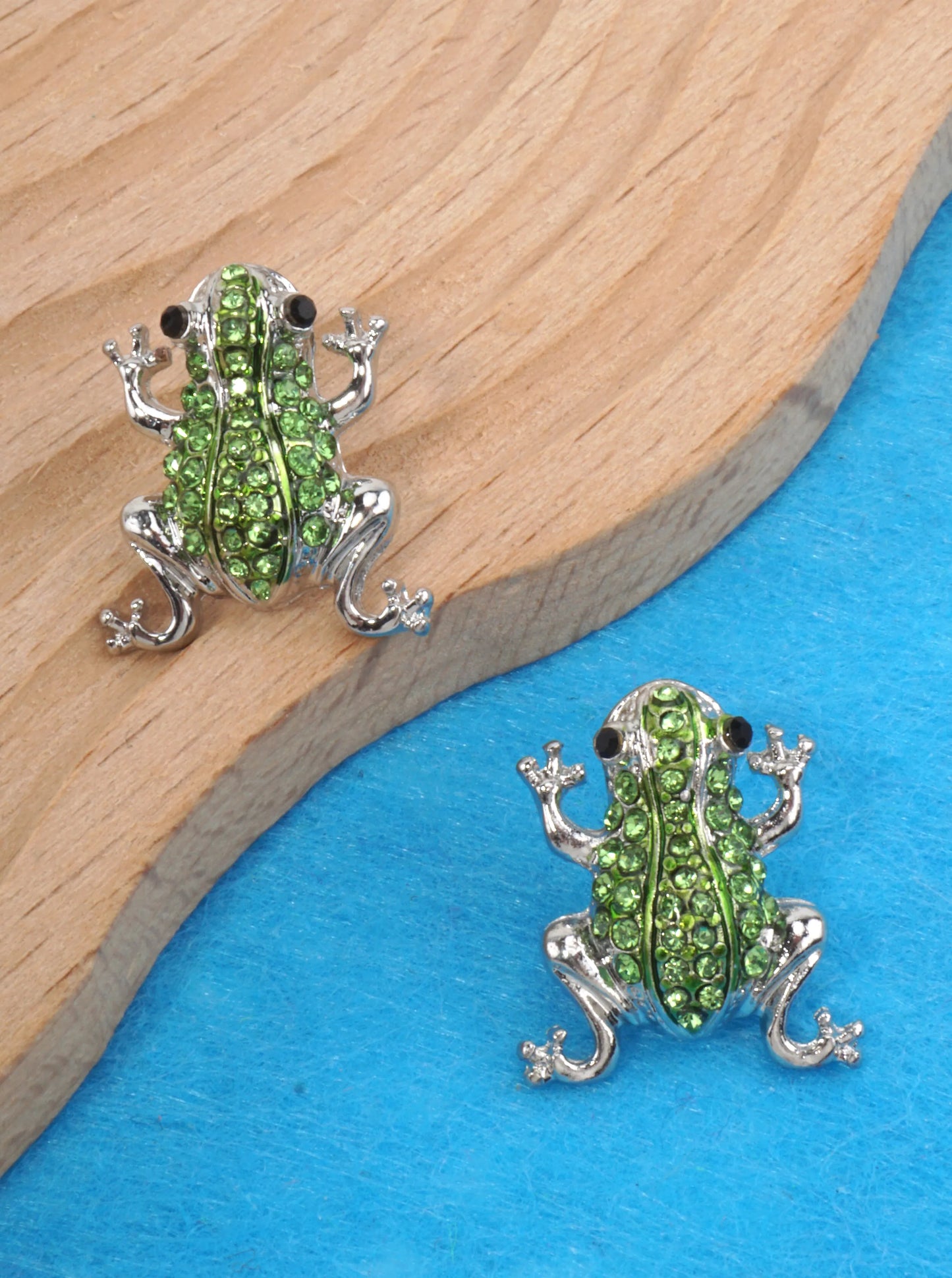 Crystal Frog Pave Stud Earrings