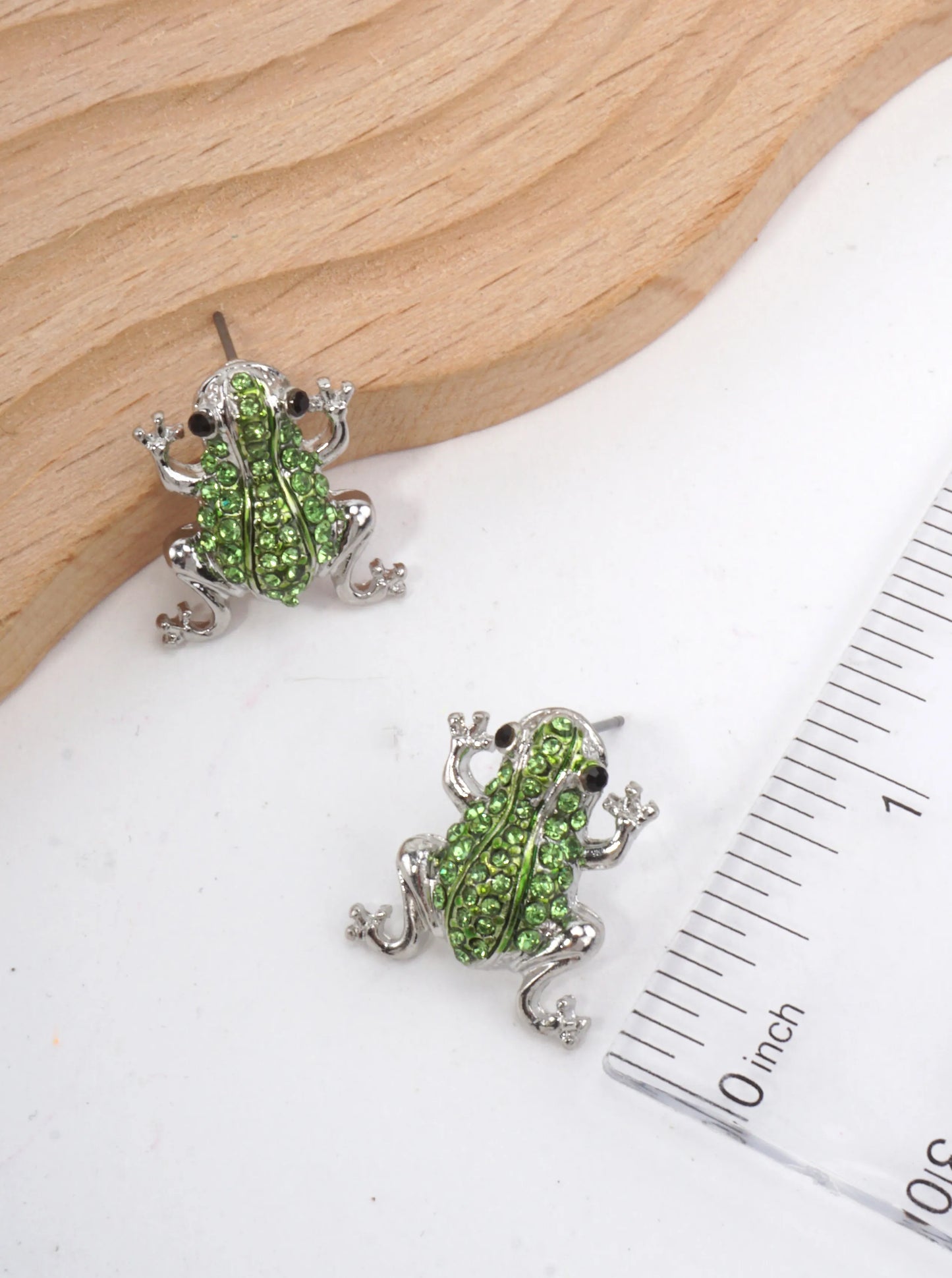 Crystal Frog Pave Stud Earrings