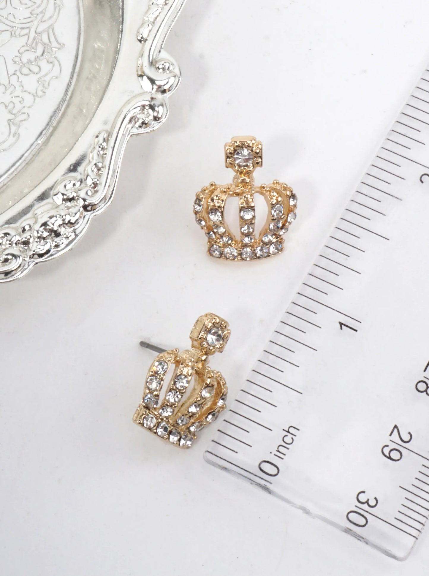 Crown Pave Crystal Stud Earrings