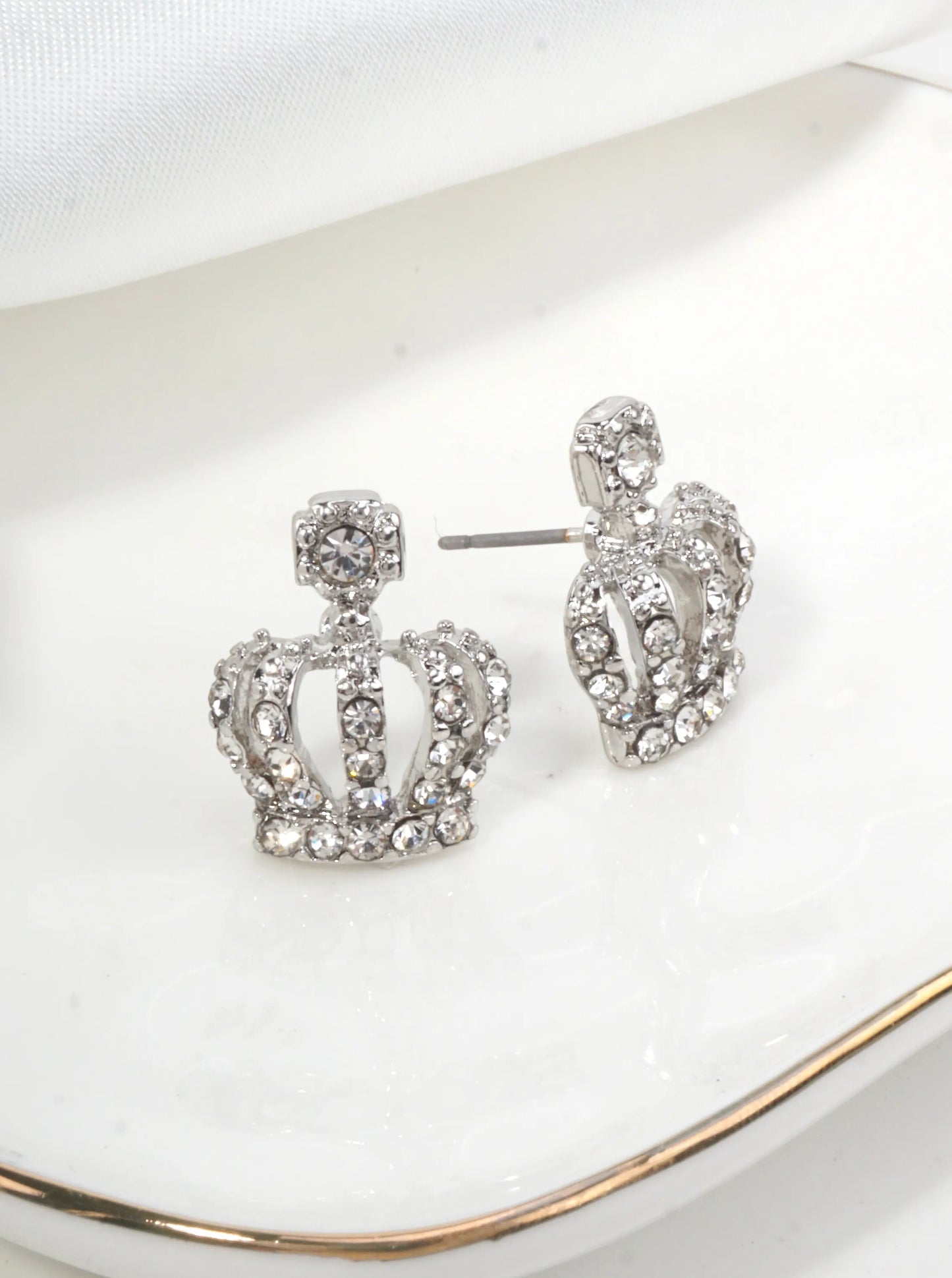 Crown Pave Crystal Stud Earrings