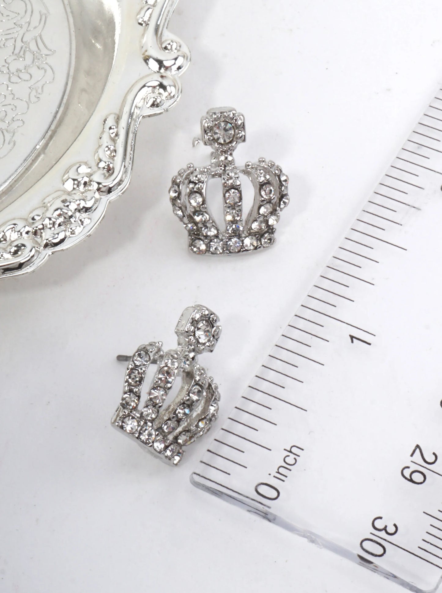 Crown Pave Crystal Stud Earrings