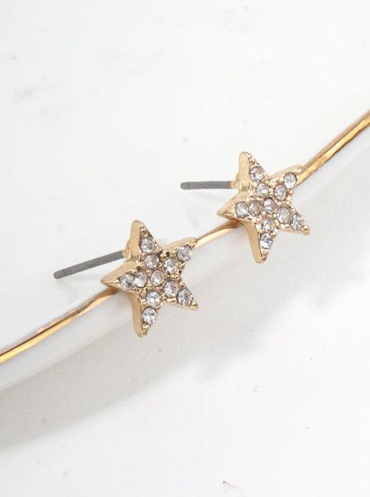 Crystal Star Pave Stud Earrings