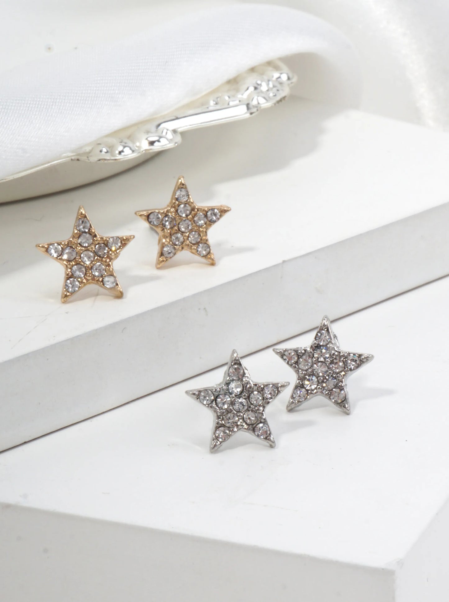Crystal Star Pave Stud Earrings