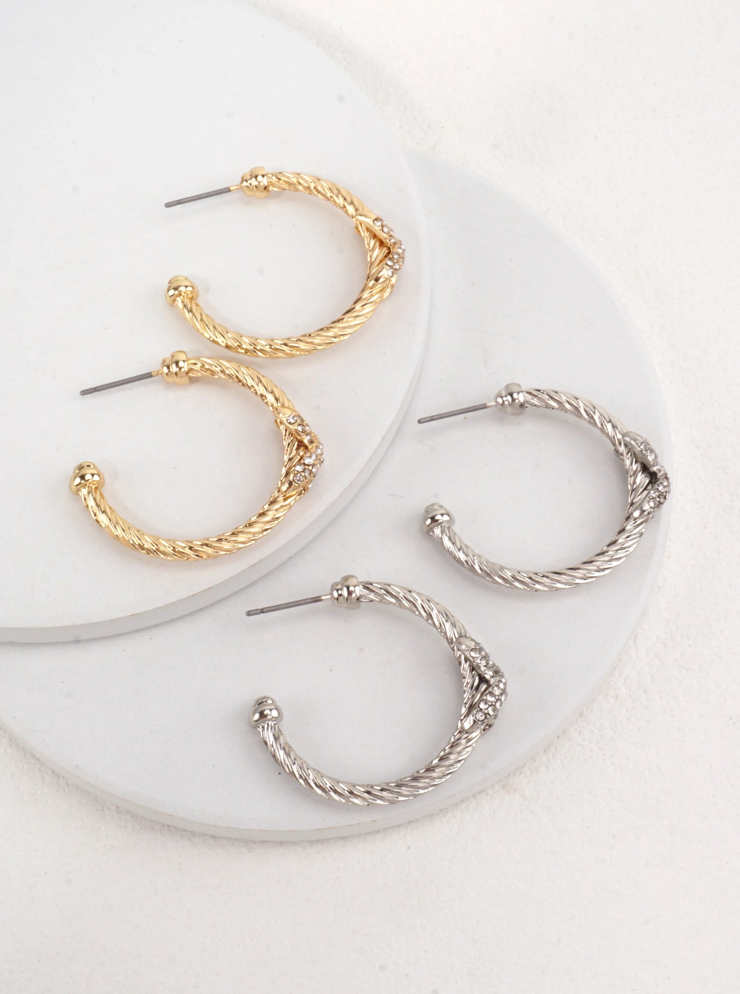 Rope Texture Hoop Earrings